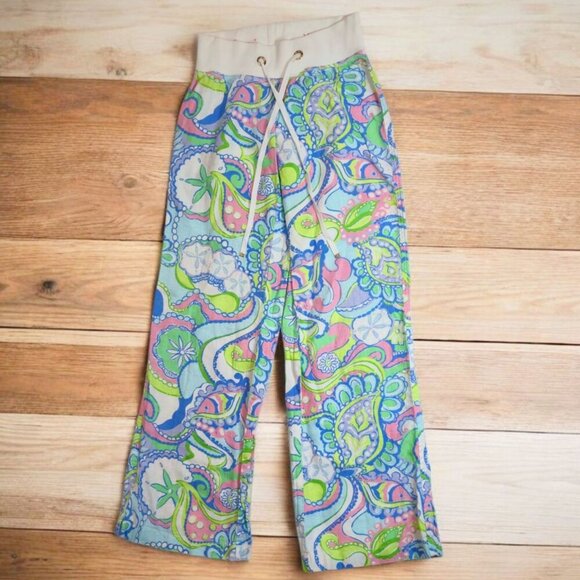 Lilly Pulitzer ✦ Beach Pant ✦ Colorful Paisley Print Drawstring Waist Relaxed XS - Picture 6 of 13